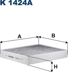 Filtron K 1424A - Фильтр воздуха в салоне parts5.com