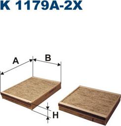 Filtron K1179A-2x - Фильтр воздуха в салоне parts5.com