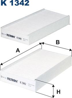 Filtron K1342-2x - Фильтр воздуха в салоне parts5.com