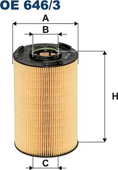 Filtron OE646/3 - Масляный фильтр parts5.com