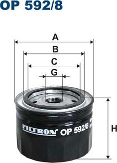 Filtron OP592/8 - Масляный фильтр parts5.com