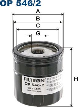 Filtron OP546/2 - Filtro de aceite parts5.com