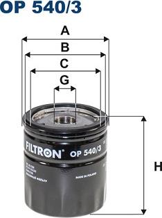 Filtron OP540/3 - Масляный фильтр parts5.com