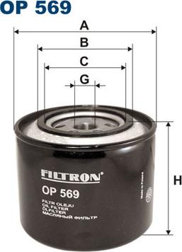 Filtron OP569 - Масляный фильтр parts5.com
