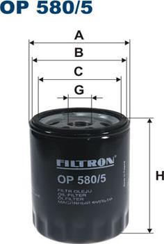 Filtron OP580/5 - Filtro de aceite parts5.com