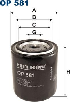 Filtron OP581 - Масляный фильтр parts5.com