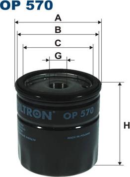 Filtron OP570 - Масляный фильтр parts5.com