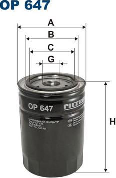 Filtron OP647 - Масляный фильтр parts5.com