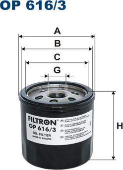 Filtron OP616/3 - Масляный фильтр parts5.com