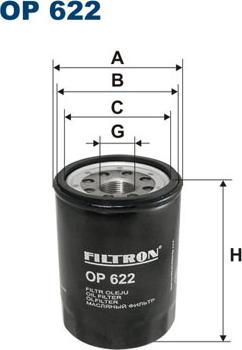 Filtron OP622 - Масляный фильтр parts5.com