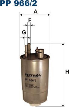 Filtron PP966/2 - Топливный фильтр parts5.com