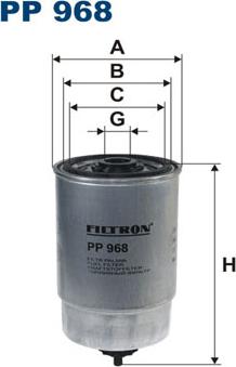Filtron PP968 - Топливный фильтр parts5.com