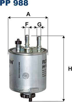 Filtron PP988 - Топливный фильтр parts5.com