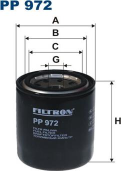 Filtron PP972 - Топливный фильтр parts5.com