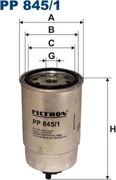 Filtron PP845/1 - Топливный фильтр parts5.com