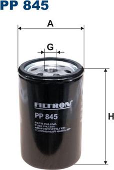 Filtron PP845 - Топливный фильтр parts5.com
