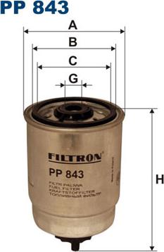 Filtron PP843 - Топливный фильтр parts5.com