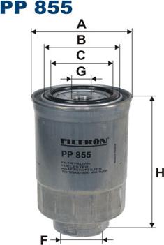 Filtron PP855 - Топливный фильтр parts5.com