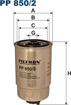 Filtron PP850/2 - Топливный фильтр parts5.com