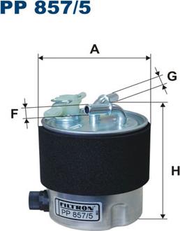 Filtron PP857/5 - Топливный фильтр parts5.com