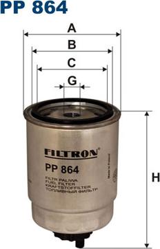 Filtron PP864 - Топливный фильтр parts5.com