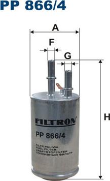 Filtron PP866/4 - Топливный фильтр parts5.com