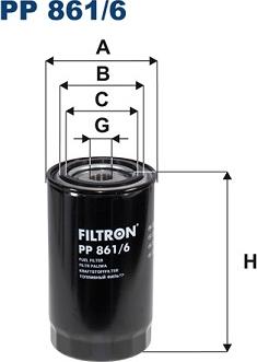 Filtron PP861/6 - Топливный фильтр parts5.com