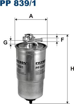 Filtron PP839/1 - Топливный фильтр parts5.com