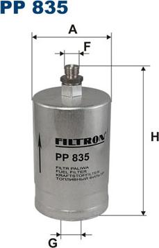 Filtron PP835 - Топливный фильтр parts5.com