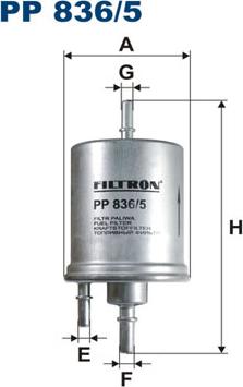 Filtron PP836/5 - Топливный фильтр parts5.com