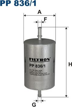 Filtron PP836/1 - Топливный фильтр parts5.com