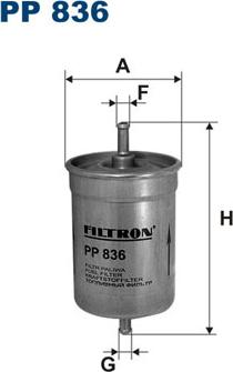 Filtron PP836 - Топливный фильтр parts5.com