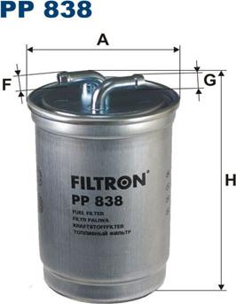 Filtron PP838 - Топливный фильтр parts5.com