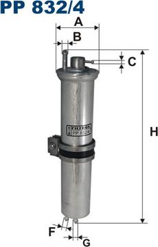 Filtron PP832/4 - Топливный фильтр parts5.com