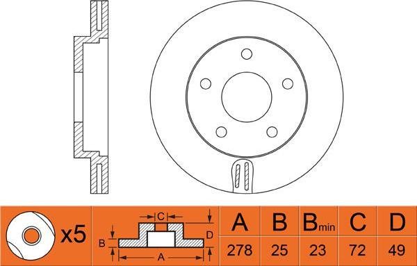 BOSCH 0 986 479 179 - Тормозной диск parts5.com