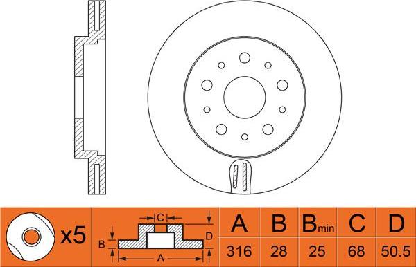 BOSCH 0 986 479 C85 - Тормозной диск parts5.com