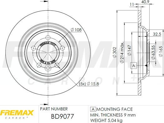 FREMAX BD-9077 - Тормозной диск parts5.com