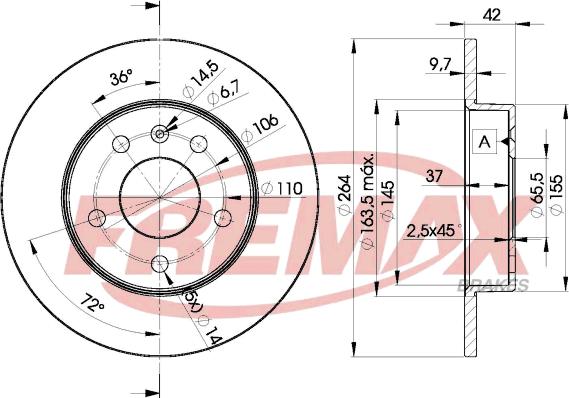 FREMAX BD-9110 - Тормозной диск parts5.com