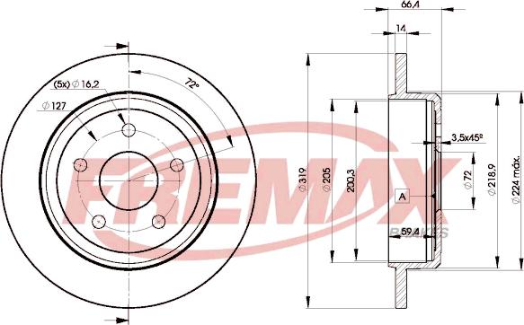 FREMAX BD-9275 - Тормозной диск parts5.com