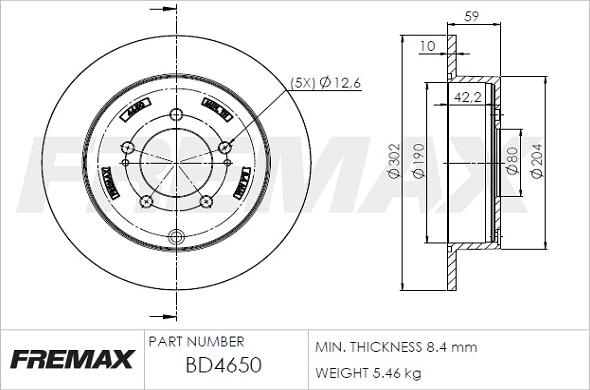 FREMAX BD-4650 - Тормозной диск parts5.com