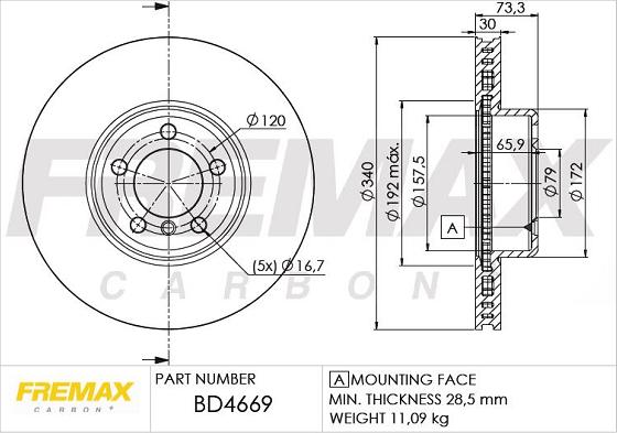 FREMAX BD-4669 - Тормозной диск parts5.com