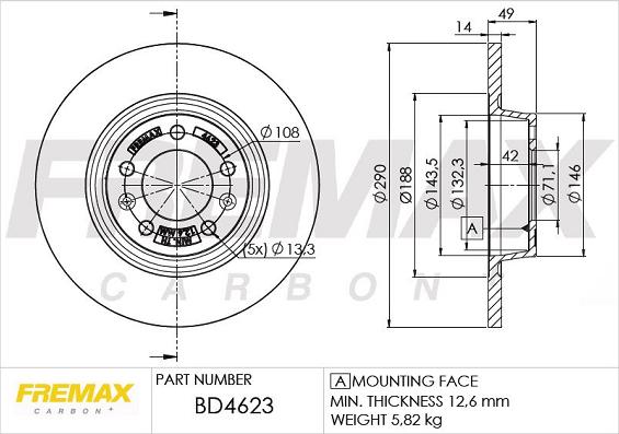 FREMAX BD-4623 - Тормозной диск parts5.com