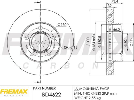 FREMAX BD-4622 - Тормозной диск parts5.com