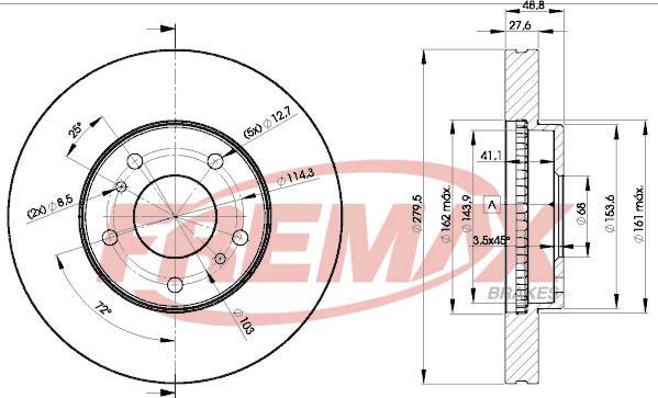 FREMAX BD-4103 - Тормозной диск parts5.com