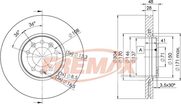 FREMAX BD-4755 - Тормозной диск parts5.com