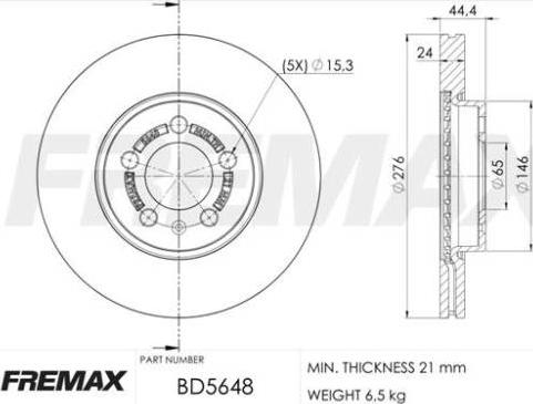 FREMAX BD-5648 - Тормозной диск parts5.com