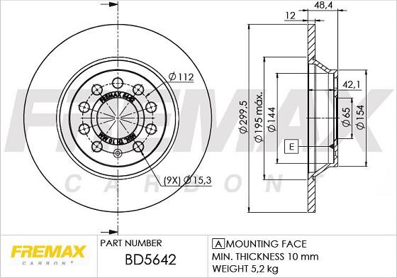 FREMAX BD-5642 - Тормозной диск parts5.com