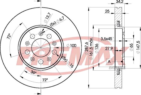 FREMAX BD-5604 - Тормозной диск parts5.com