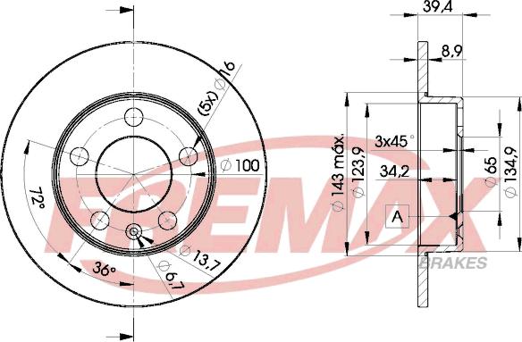 FREMAX BD-5601 - Тормозной диск parts5.com