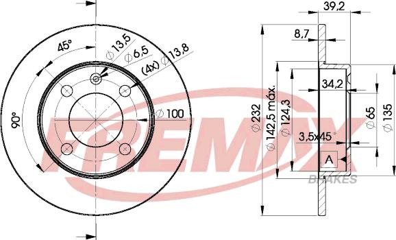 FREMAX BD-5608 - Тормозной диск parts5.com